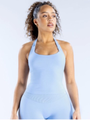 DFYNE Flat Collar Sports Yoga Vest Full Extinction Super Soft Nylon Hanging Neck Fitness Outdoor Running Yoga Top