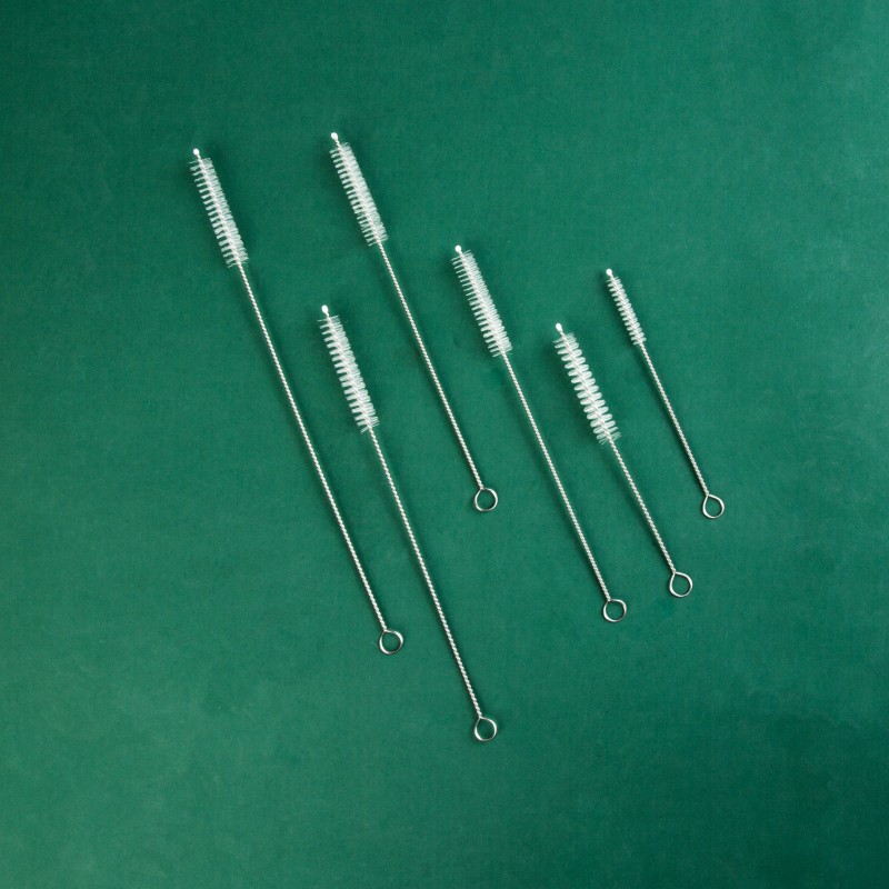 304 stainless steel nylon multi-model cleaning straw brush milk bottle test tube cleaning brush spiral soft brush