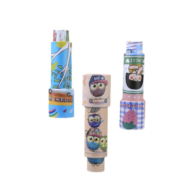 Customized Parent-Child Interactive Fun Toys Cartoon Rotating Double-Section Kaleidoscope Kindergarten Nostalgic Science and Education Toys