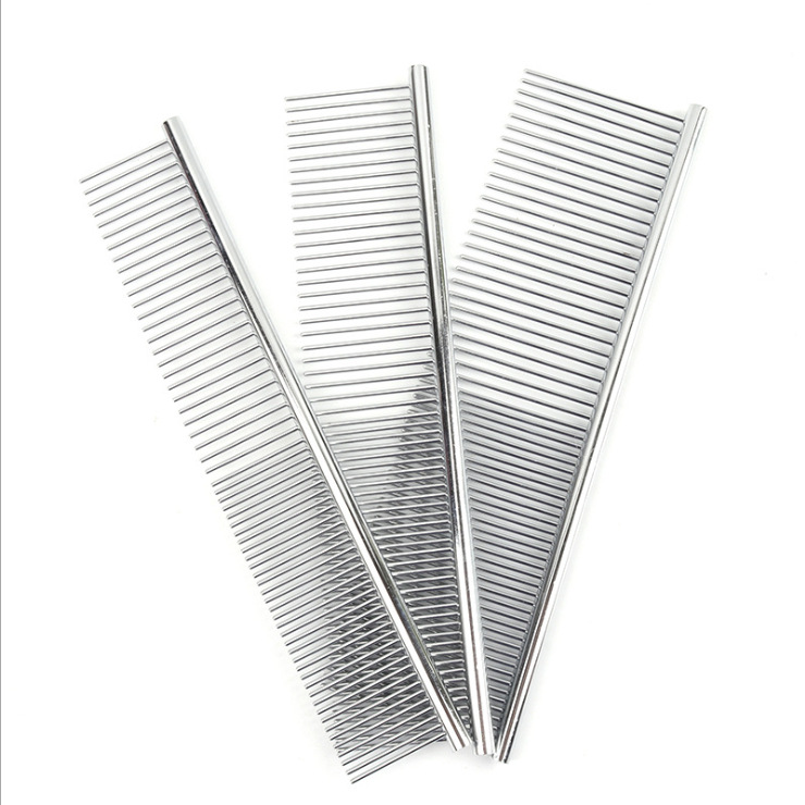 Pet Comb Stainless Steel Row Comb Steel Comb Beauty Comb to Remove Floating Hair Needle Comb Dog Knotting Comb Pet Supplies Collection