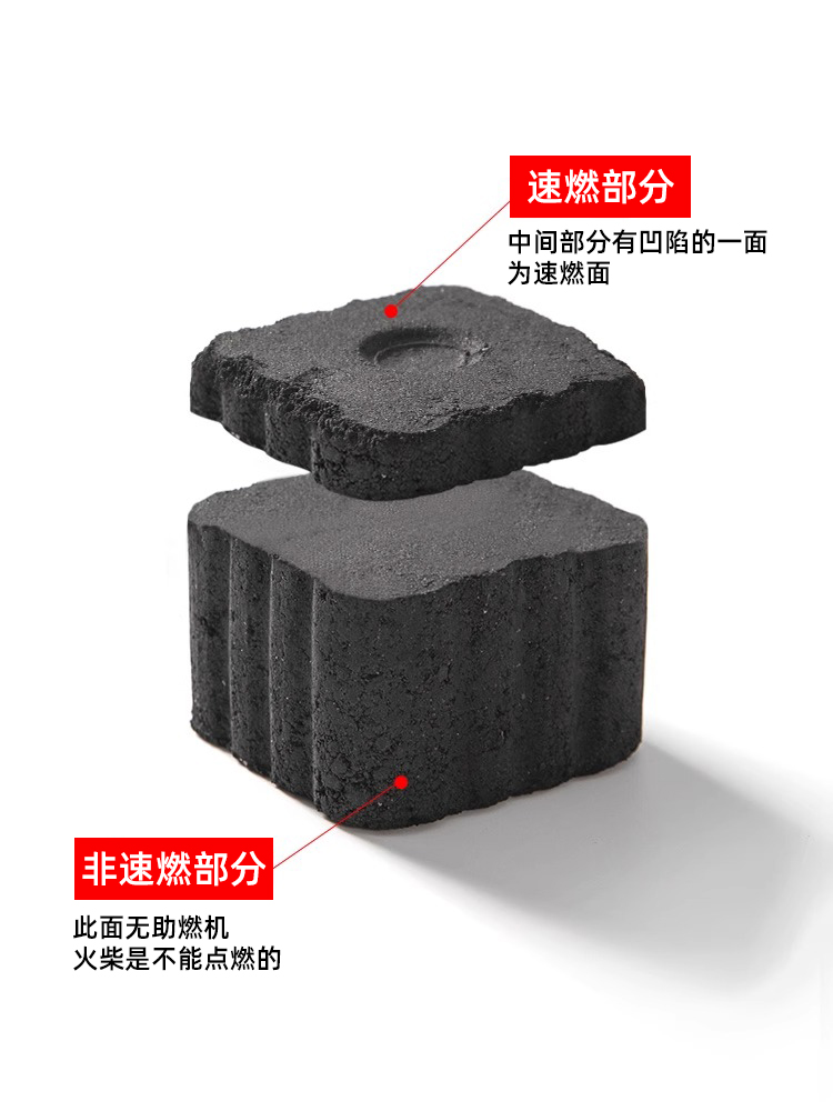 ✅ Quick-Burning Charcoal for Barbecue, Smokeless Fruitwood Charcoal, Easy-To-Light Bamboo Charcoal for Home Use, Square and Round Charcoal Blocks for Stove and Tea Brewing