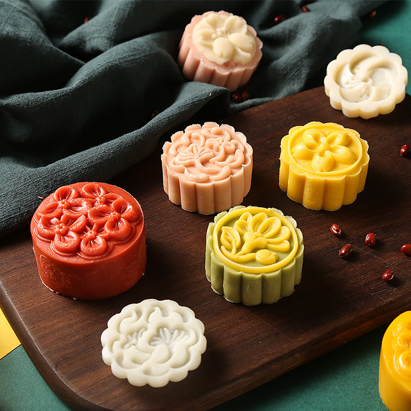 Moon cake mold green bean cake pastry Cantonese ice cream model printing tool hand pressure household embossing modeling baking tool