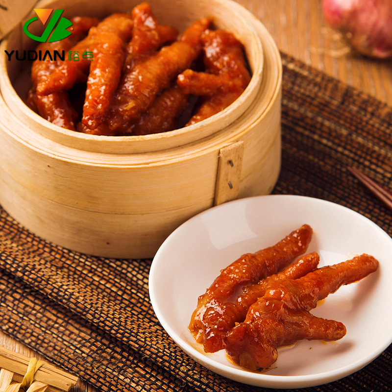 Yudian Sauce-Flavored Chicken Feet 2.5kg Cantonese Restaurant Dim Sum Frozen Instant Semi-Finished Product Pre-Made Steamed Chicken Feet