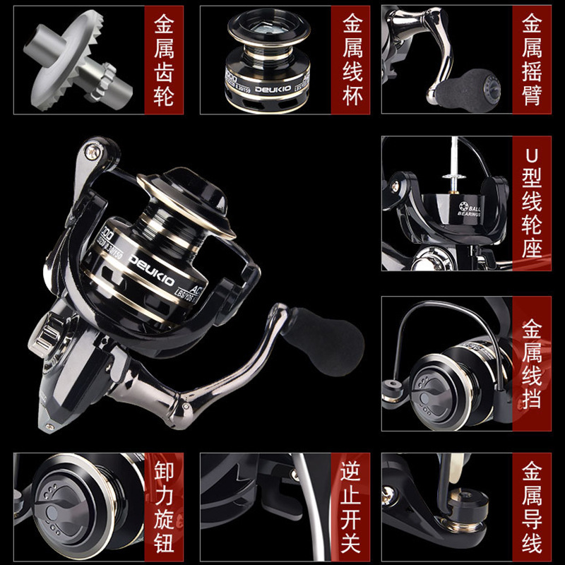 Tang Tai fishing gear Deukio fishing wheel AC sea pole fishing supplies fishing reel with full metal rocker arm