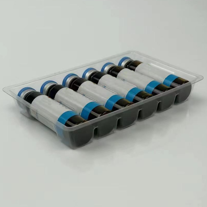 Ready-Made 6-Pack Oral Liquid Blister Inner Tray with Picture Design Health Care Product Blister Lining Ps Flocking Blister Tray