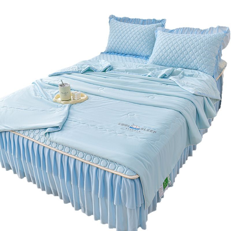 New summer ice silk mat four-piece set cool silk summer quilting latex mat summer quilting three-piece set wholesale hair generation