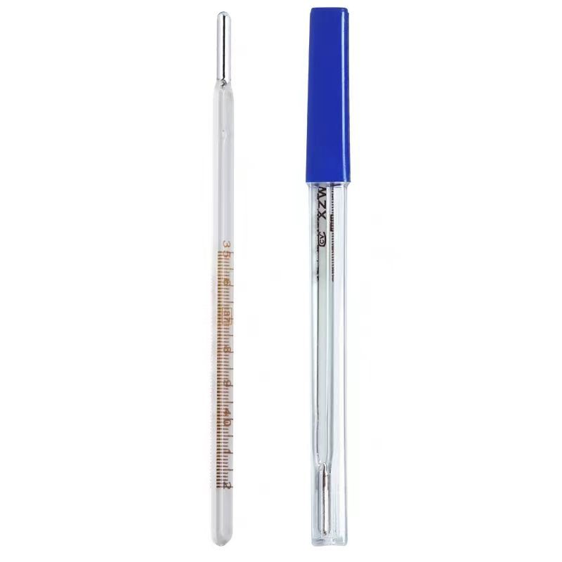 Xinzhi Micro-Mercury Glass Thermometer for Medical and Home Use, Triangular Stick Type for Armpit and Oral Use, Mercury Body Surface Thermometer