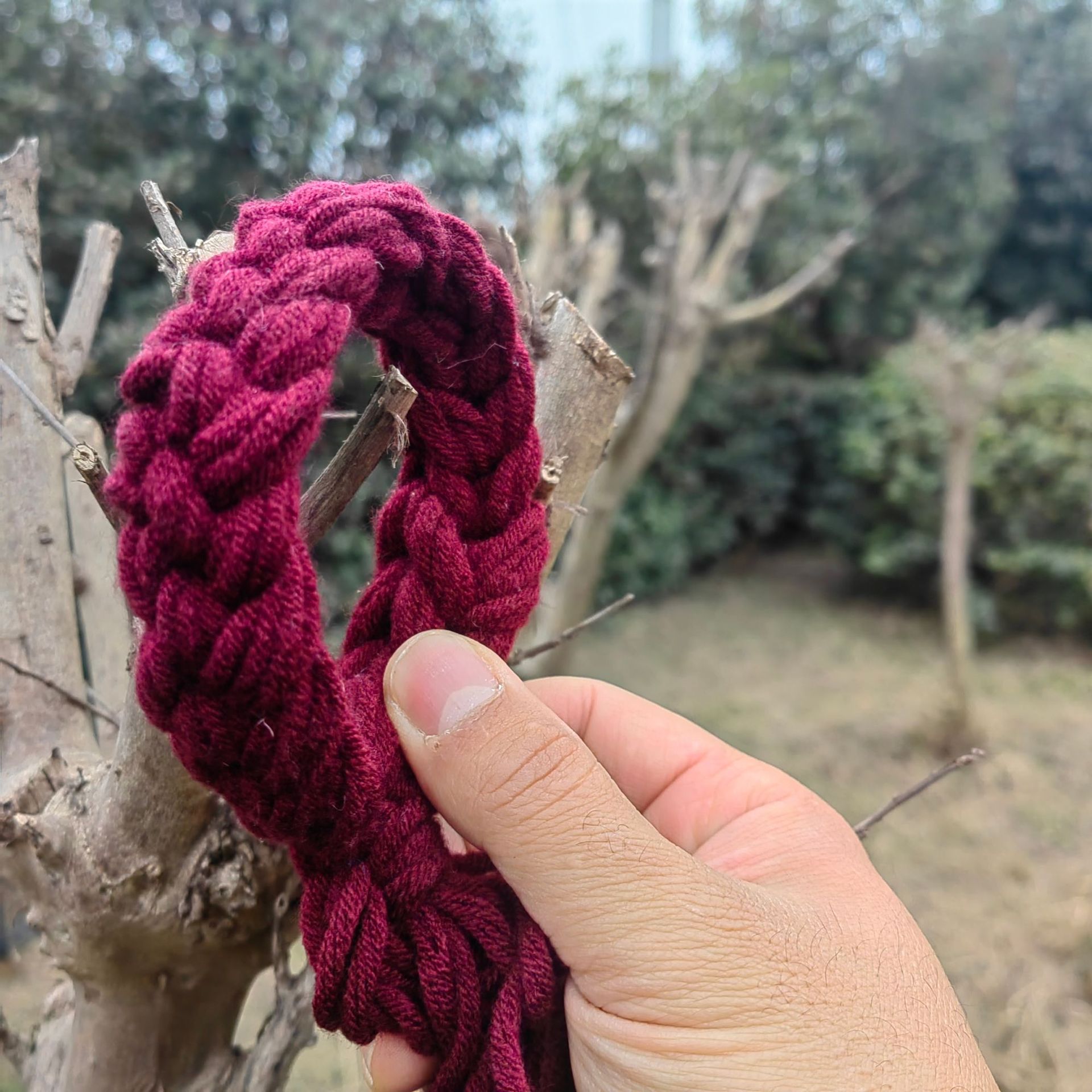 Red witch protection bell/wind chime pagan object/retro bell