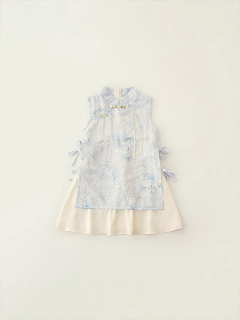 Summer Children's Wear Girls' Sleeveless New Arrival Republic of China Cheongsam Dress Ethnic Style dress Little Girl's Tang Suit Hanfu New Arrival