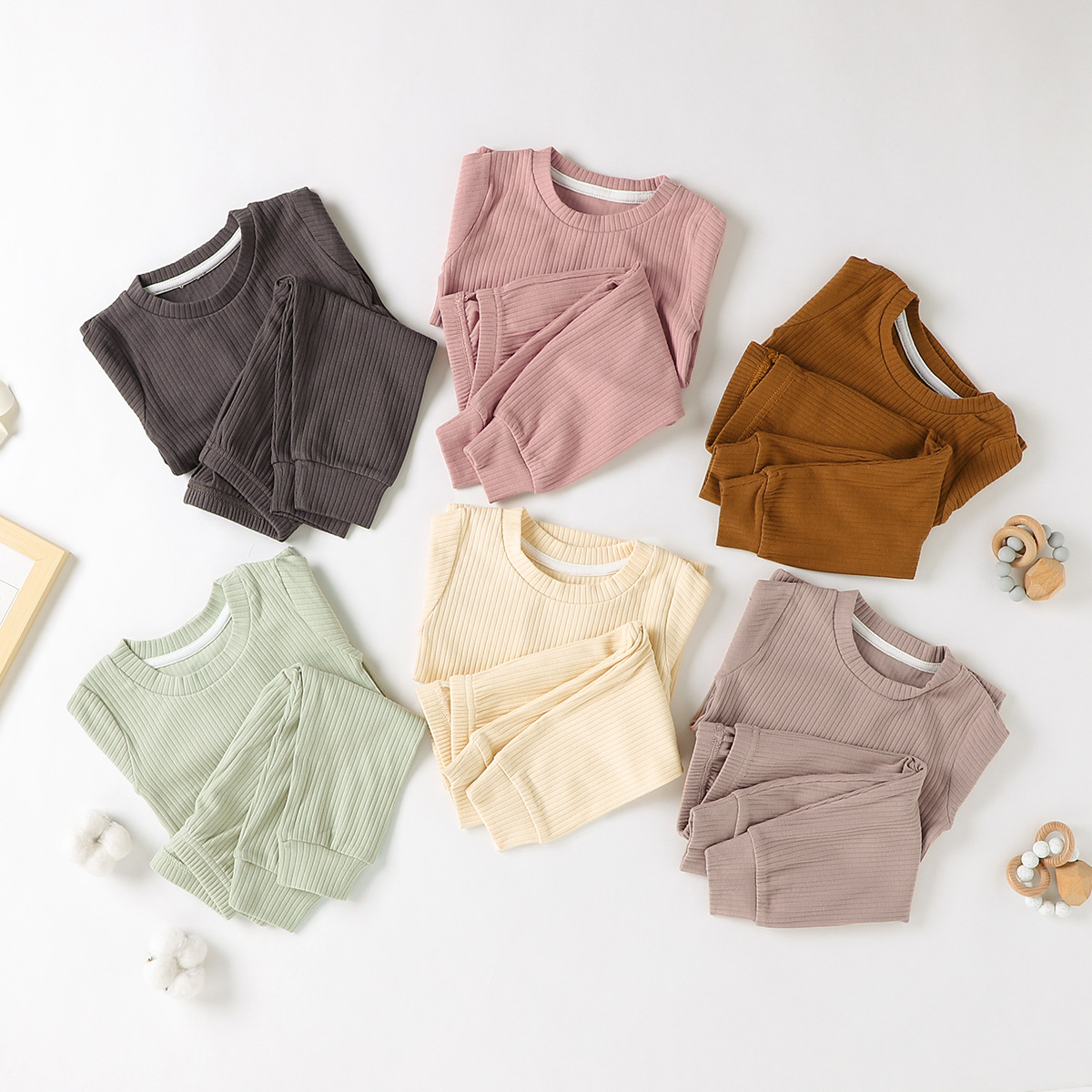 Foreign Trade Children's Knitwear Baby Bottoming Clothes Baby's Autumn Clothes and Trousers Children's Home Clothes suit Spring and Autumn Children's Home Clothes