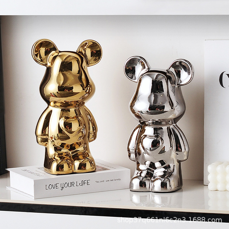 Internet Celebrity Violent Bear Ornaments Care Bear Piggy Bank Home Living Room Wine Cabinet Tv Cabinet Decoration Housewarming Gift