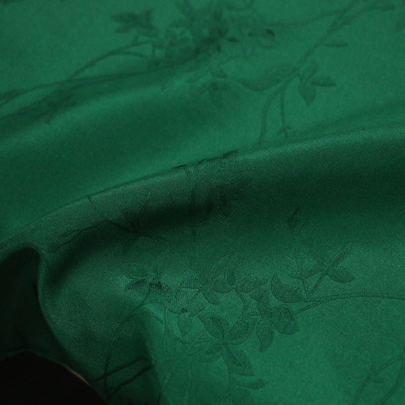 Star Same Style Silk Fabric New Chinese Style Jacquard Fried Street Green Suit Hanfu Cheongsam Mulberry Silk Fabric Spot