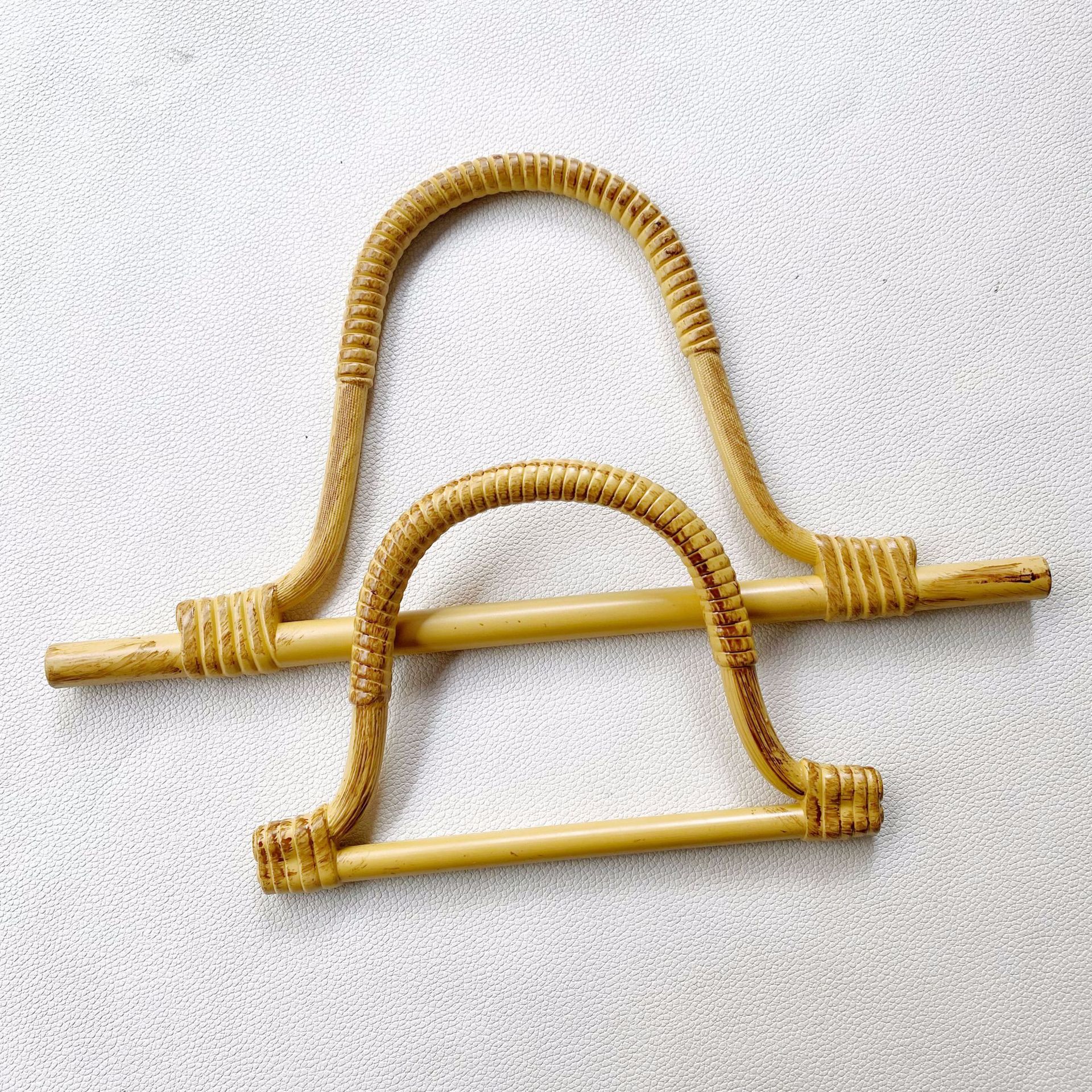 Plastic Simulation Features Large Capacity Bag Handle, Rattan Woven Bag Bamboo Handle Handle Accessories Rattan Handle