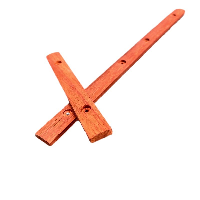 Solid wood hanging shaft line wholesale semicircle shape porch couplet hanging picture wood line perforated natural safflower pear wood strip