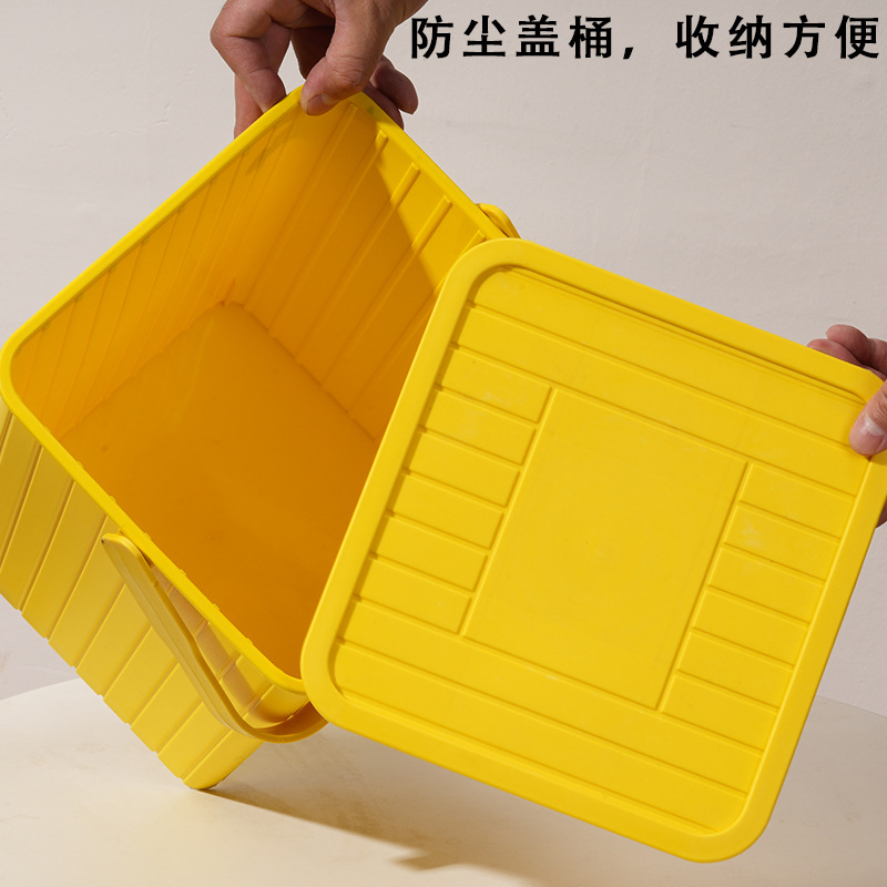 Plastic Storage Box Can Sit on the Bucket Toy Bucket Household Bucket Square Bucket Kindergarten Special Bucket with Lid Bucket Printing