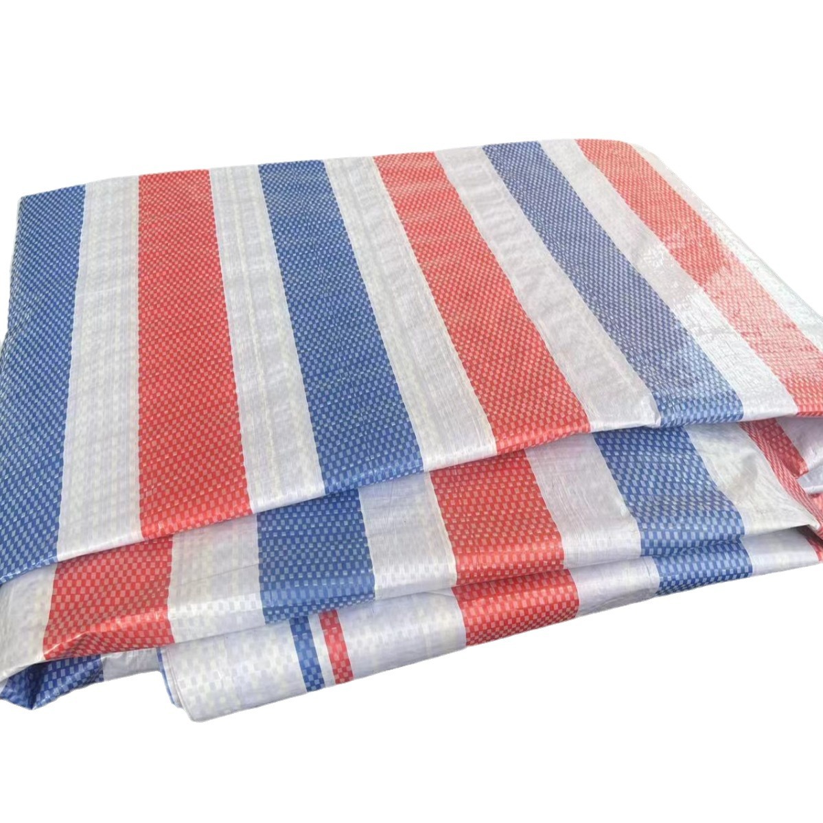 Factory supply color stripe cloth pp thickened rainproof cloth bedding sunshade tarpaulin wholesale project single film