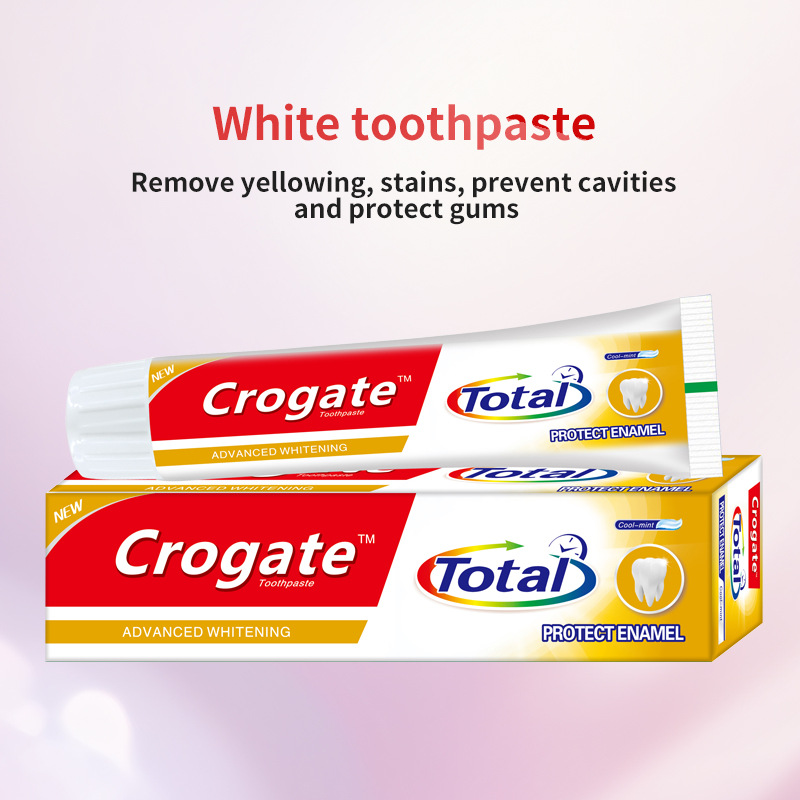 Crogate Toothpaste Customized Stain Removal and Anti-Cavity Toothpaste Full English Version Gum Protection Solid Teeth Fresh Breath Cross-Border Oem
