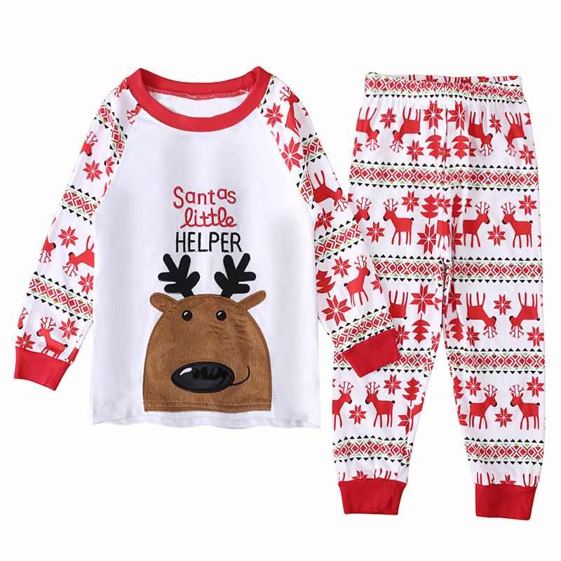 Детская одежда для мальчиков и девочек, экспортируемая в европейском и американском стиле, весна и осень, длинные рукава, Санта Клаус, комплект одежды