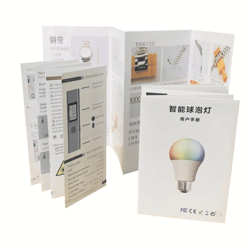 Instruction printing color flyer monochrome instruction sheet coated paper color page booklet folding printing supply