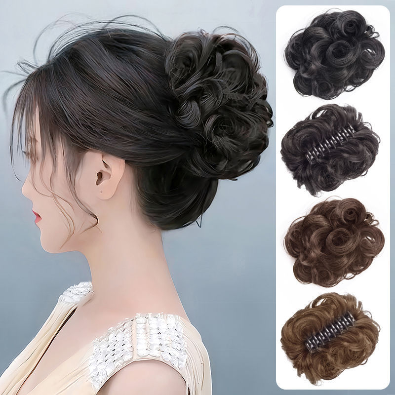 Factory Direct Sales Clip-On Ball Head Flower Girl Short Hair Bun Flower Bud Hair Bun High Temperature Silk Hair Ring Manufacturer Wholesale