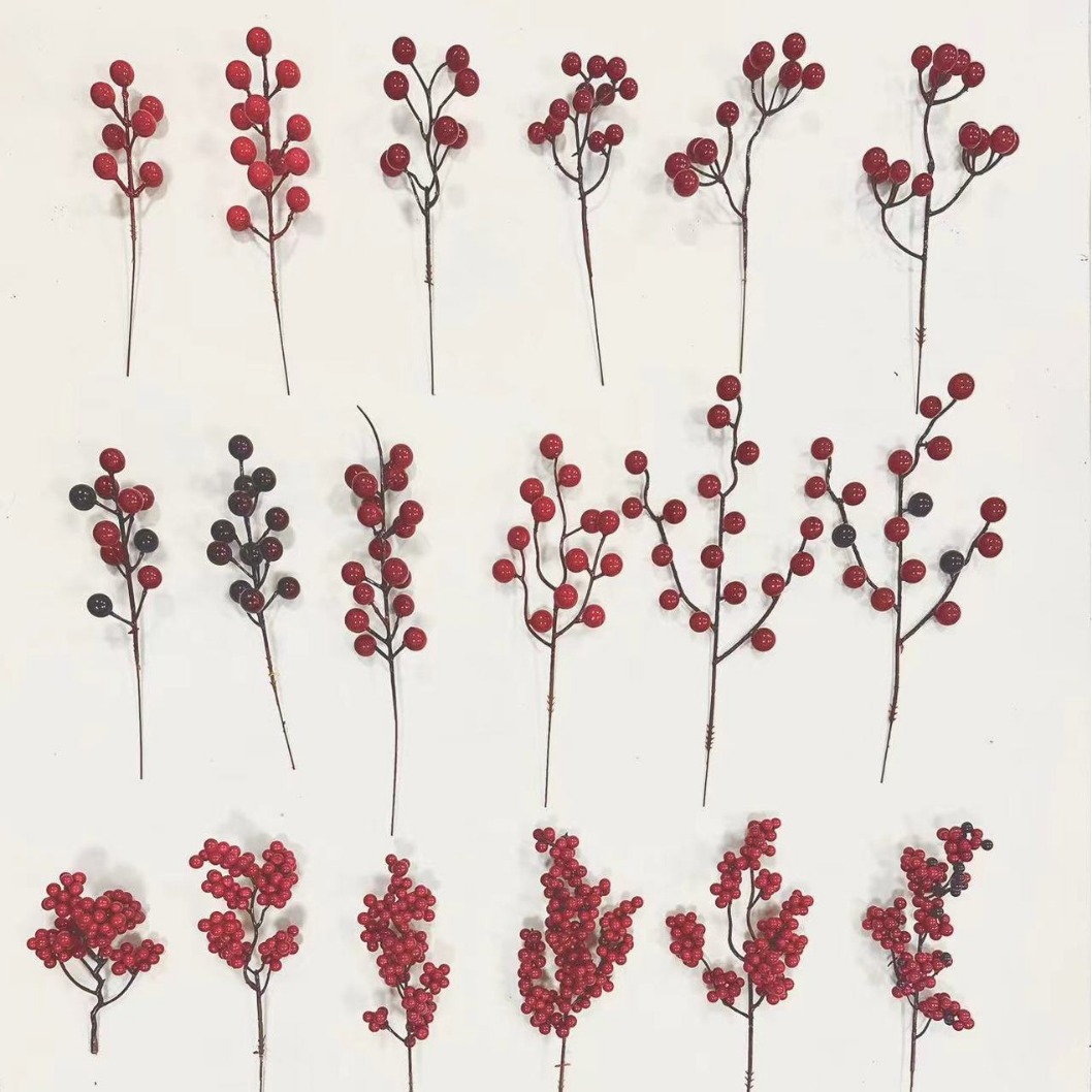 Симуляция растения рождественские красные ягоды 12 красных ягод для украшения