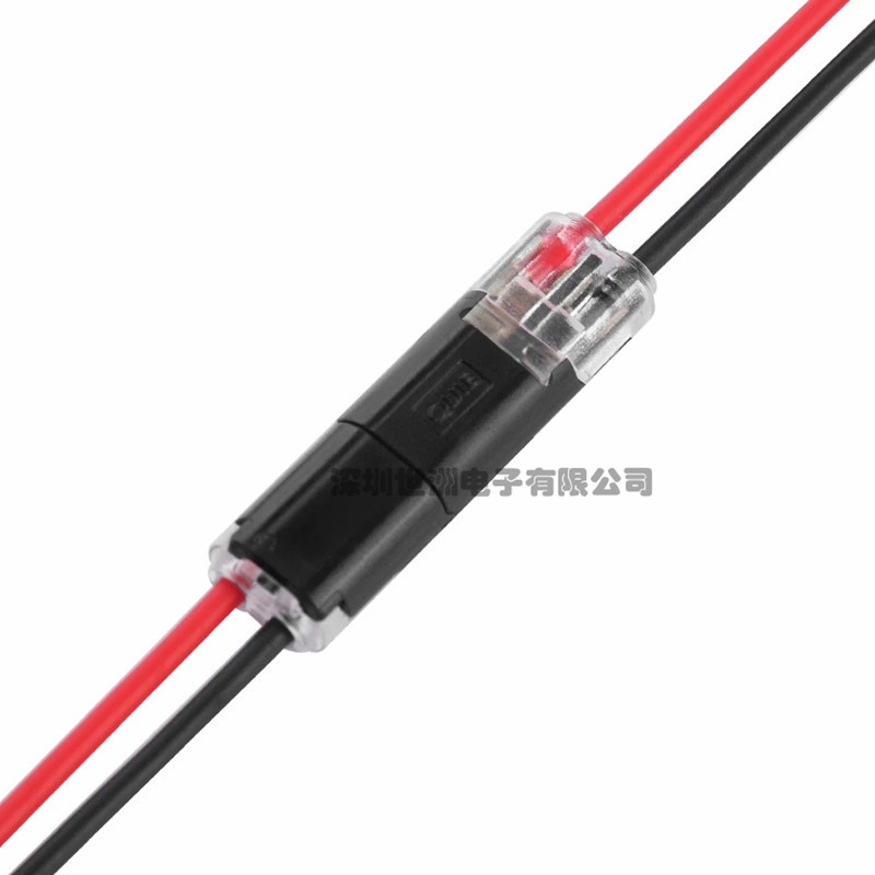 D2 Interplug Connector 2Pin Red and Black Wire Power Cord Free Stripper Crimp Terminal with Locking Buckle