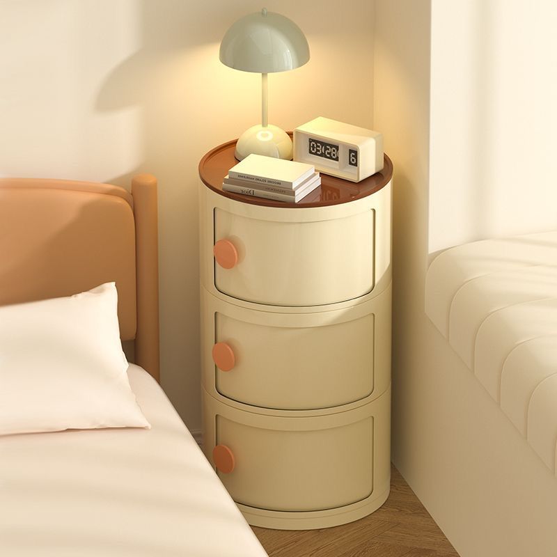 Extremely Narrow Side Storage Cabinet Storage Rack Round Small Bedside Cabinet Children's Replacement Bedroom Home