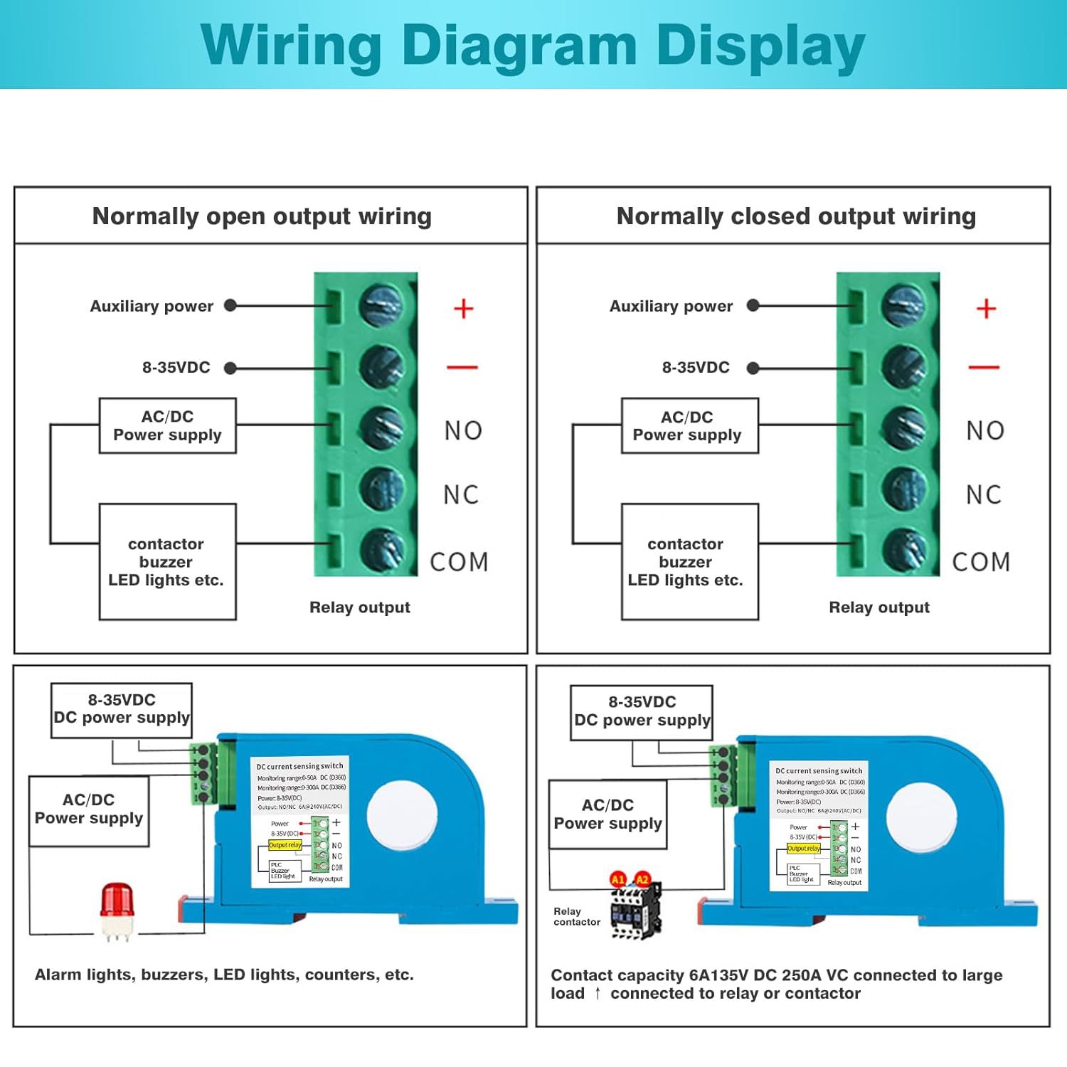 Ailao Strommessschalter Dc 0-50A Stromsensor Steuerschalter