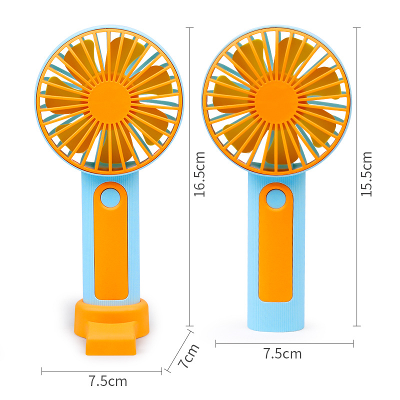 Cross-border three-gear handheld with mobile phone holder USB charging large wind fan portable mini fan manufacturers