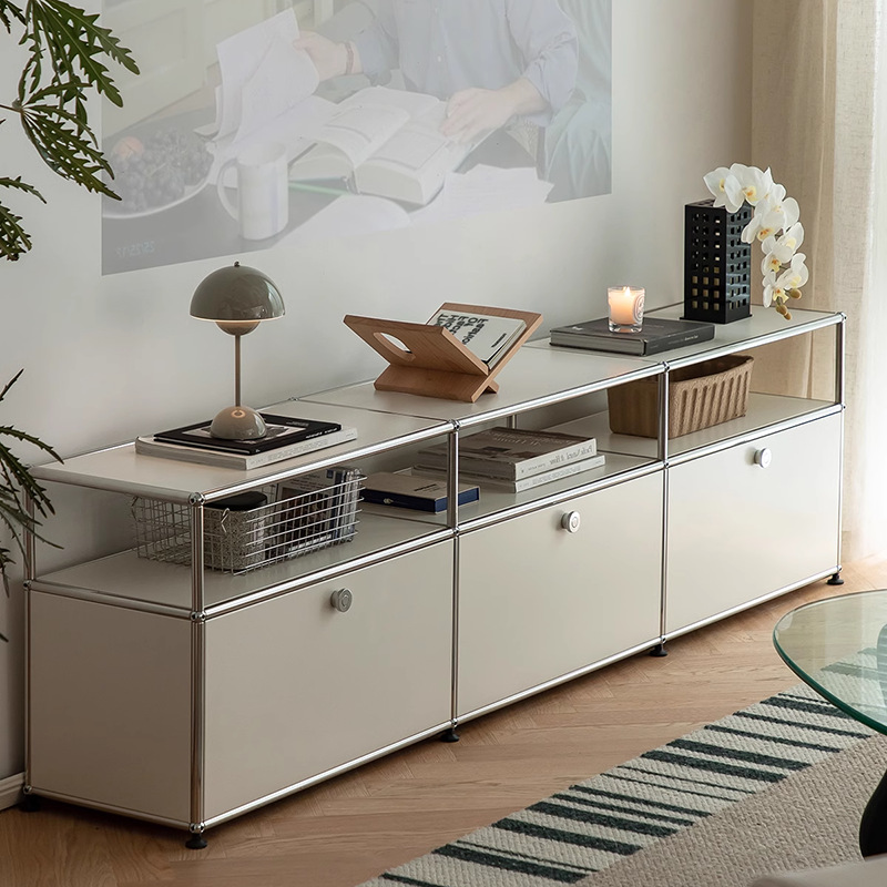 Usm Vintage Bauhaus Bedside Tv Cabinet Ins Style Modular Combination Iron Bucket Stainless Steel Sideboard Customization
