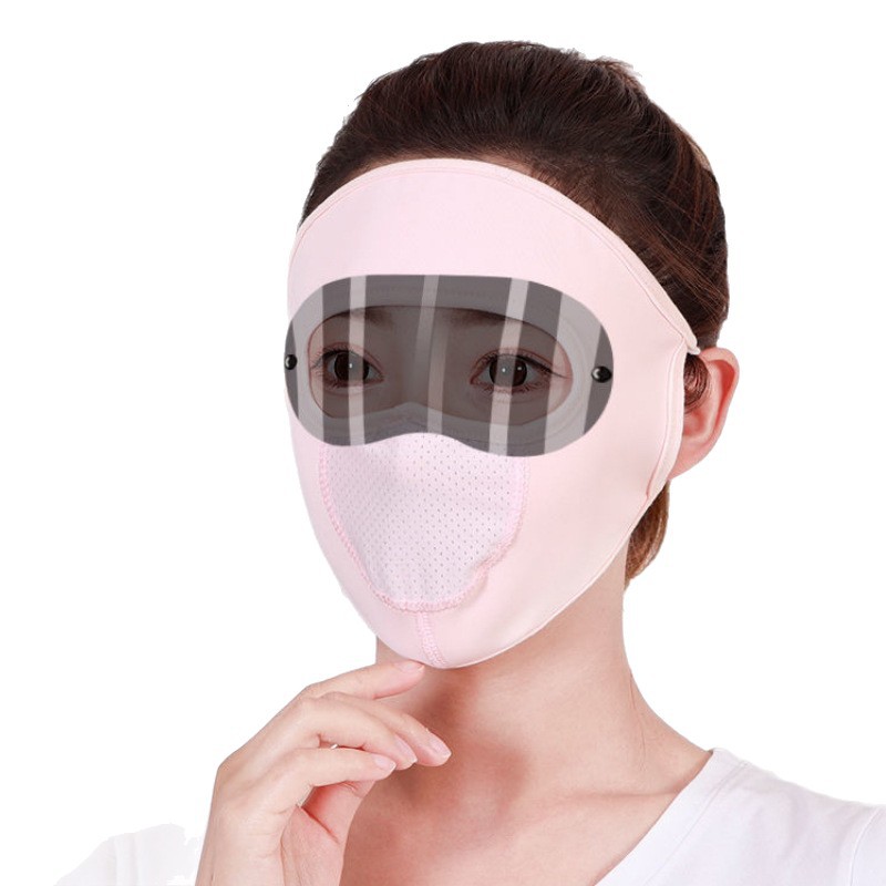 Summer New Full-Face Sun Protection Mask for Women, Anti-Uv Thin Ice Ribbon Goggles, Sunshade and Breathable Mask
