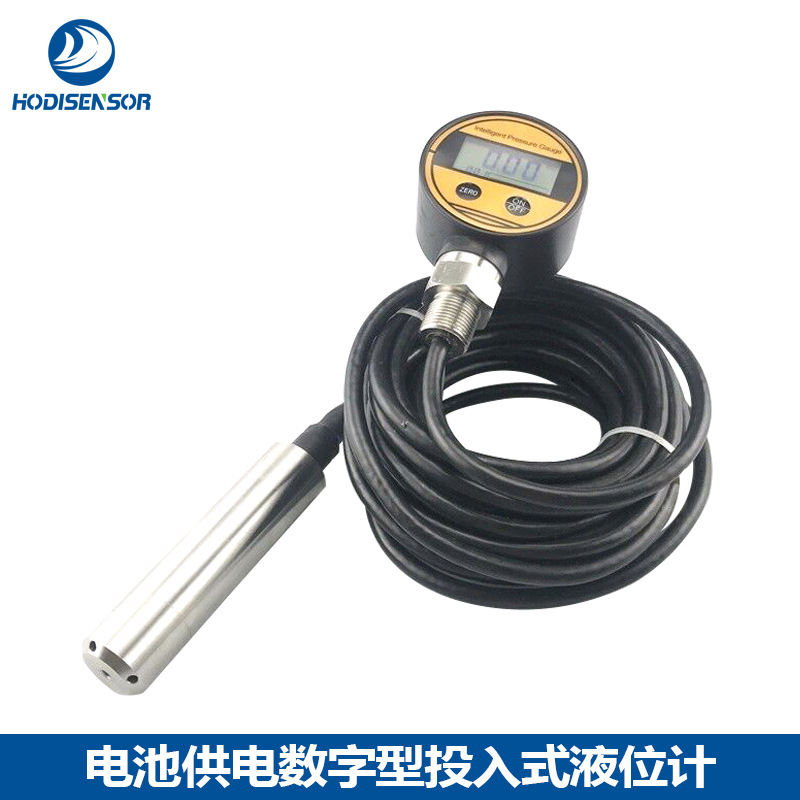 Hedi Liquid Level Meter Liquid Level Sensor Battery-Powered Submersible Tank Pool Water Level Monitor with Digital Display