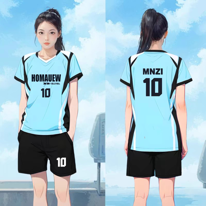 2025 new volleyball uniform suit female students quick-drying breathable men's short-sleeved training competition team uniform breathable volleyball jersey