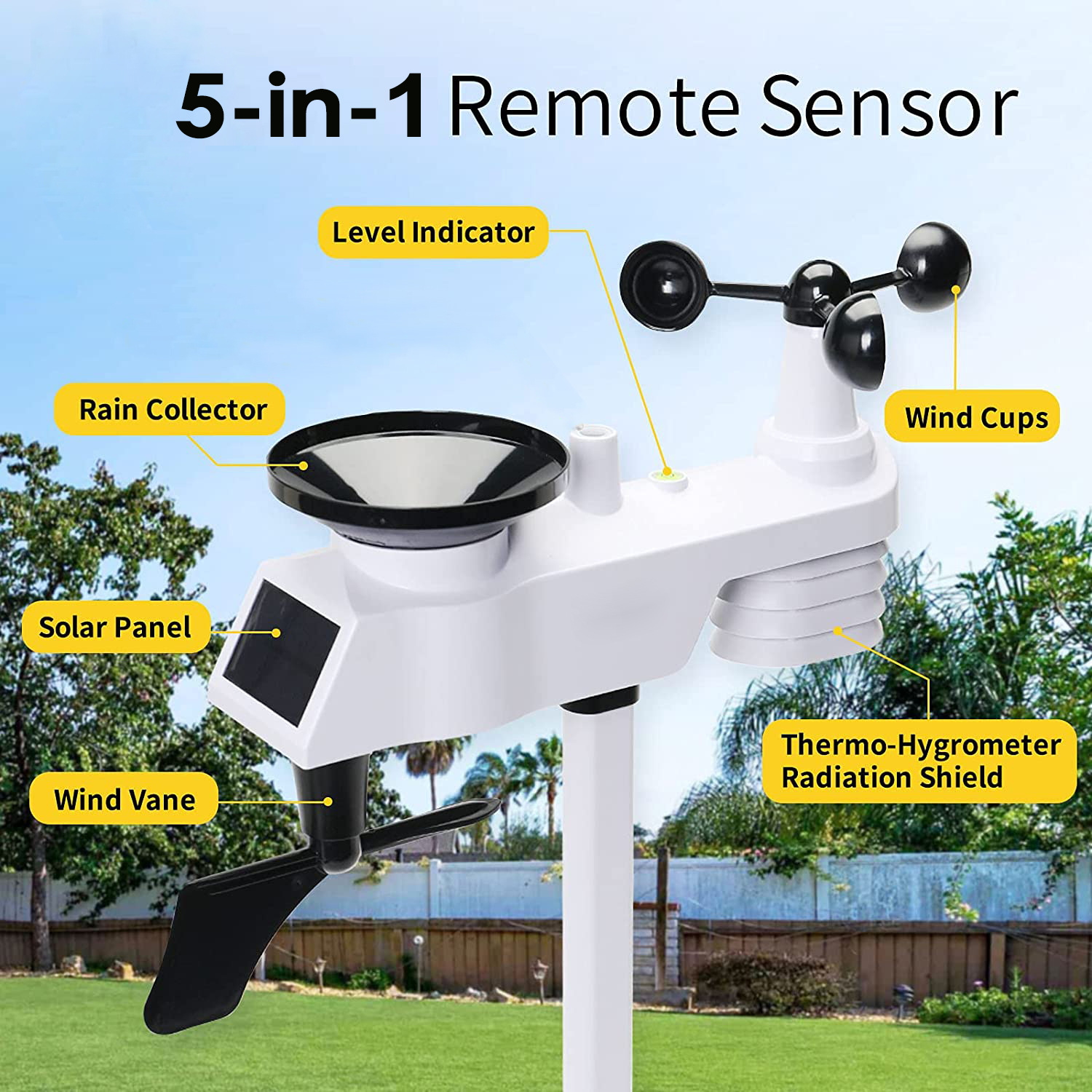 Wireless Weather Station | Real-Time Monitoring of Wind, Rain, and Dual Temperature and Humidity, Weather Forecast, Cross-Border Exclusive Hot-Selling Smart Device