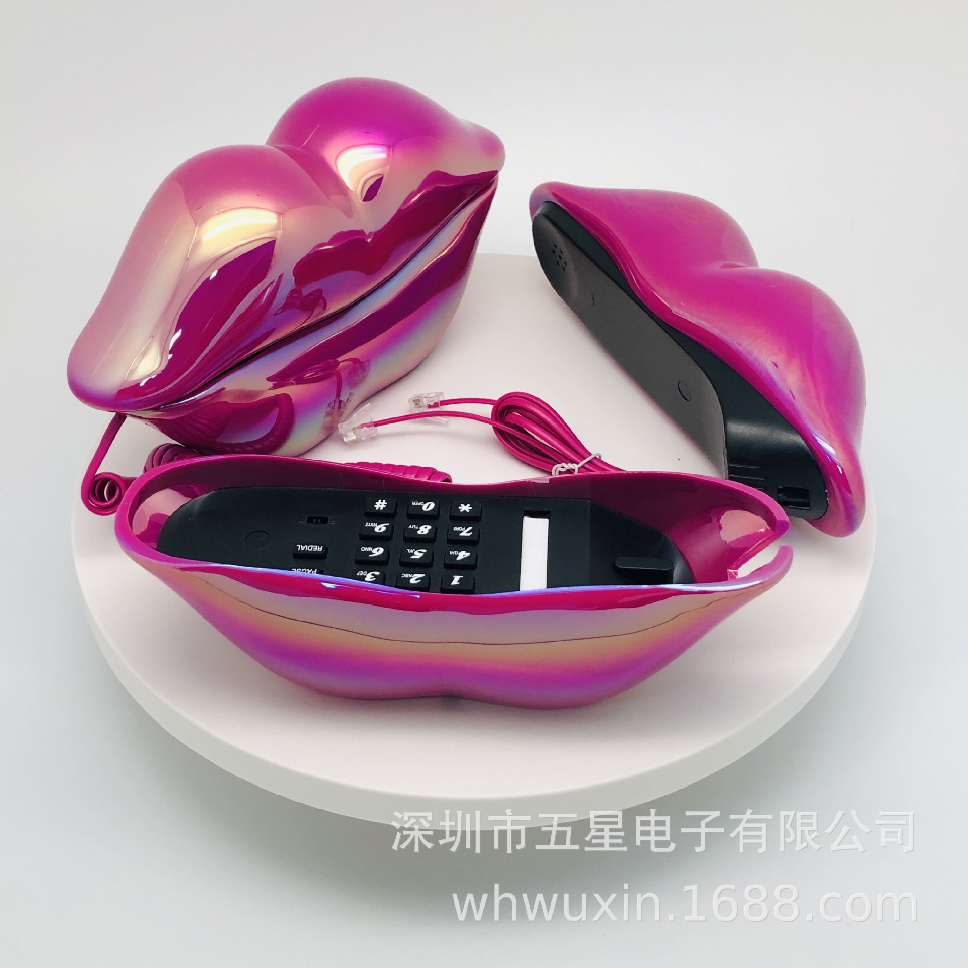 Shenzhen Factory Made Sexy Red Lips Colorful Pink Telephone Common Landline European Telephone