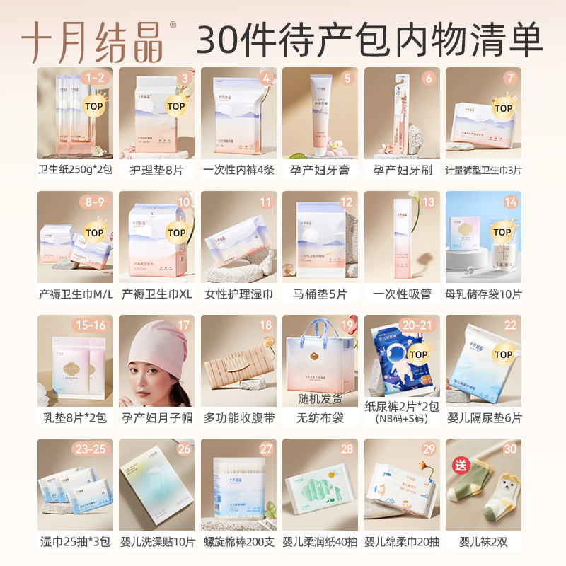 October crystallization package yet to be admitted to the hospital full set of mother and child combination autumn postpartum practical monthly supplies pregnant women winter