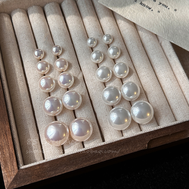 Shijia Steamed Bun Powder Light Milk White Pearl Earrings Accessible Luxury High-End S925 Silver Needle Cold Style Pearl Earrings Wholesale