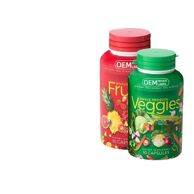 Cross Border in stock tk Hot Selling Vegetable and Fruit Capsules Multivitamin Dietary Fiber Vegetarian temu Fruit and Vegetable Capsules