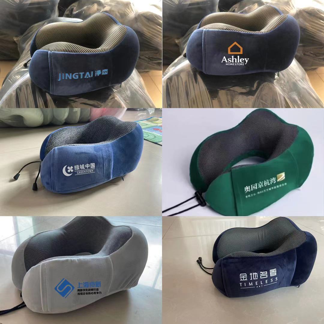 Cross-border U-shaped neck pillow can be fixed Logo simple memory foam U-shaped pillow wholesale travel neck pillow portable U-shaped pillow