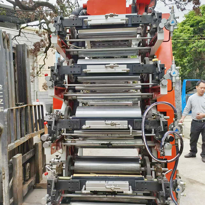 Ordinary 4 Color Vertical Flexographic Printing Machine Four Color Synthetic Paper Indent Printing Machine Small Plastic Film Color Printing Machine