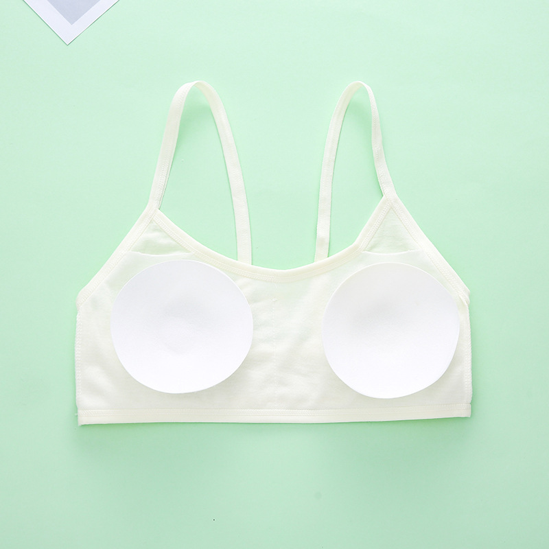 Cotton Development Underwear Female Middle and Big Children Anti-bump Wrapping Chest Early Senior high school Primary School Students No Steel Ring Base Vest