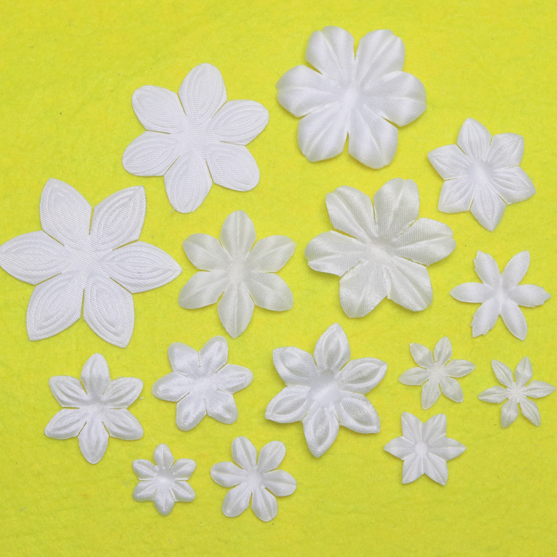 Имитационная атласная ткань, цветок в форме шести лепестков, ручные материалы для свадебного декора, оптовая продажа