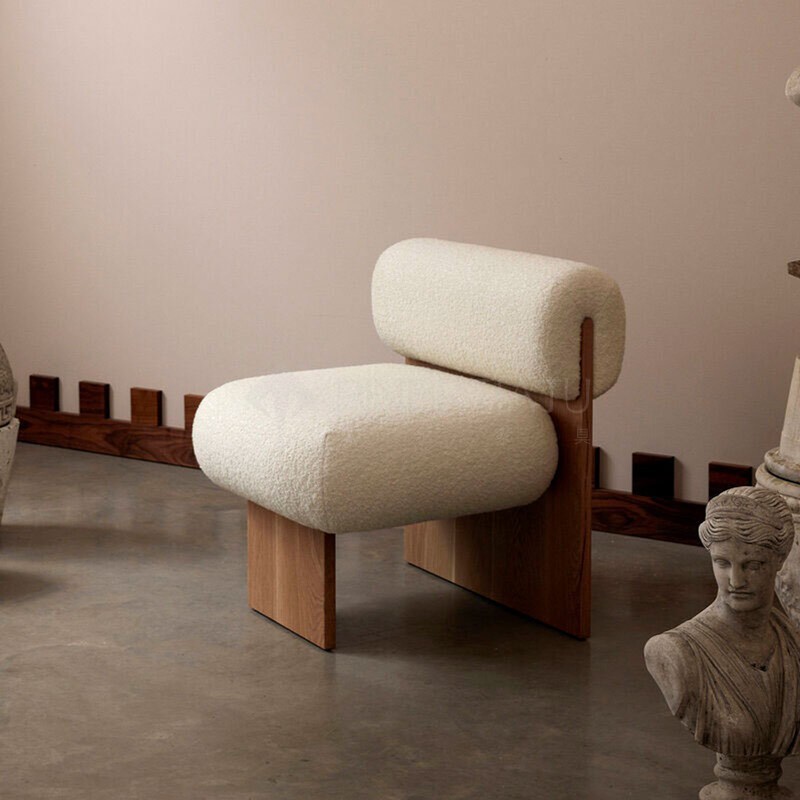 Nordic Minimalist Small Apartment Living Room Solid Wood Single Leisure Chair