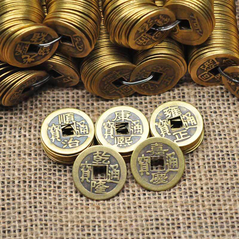 Real Copper Antique Copper Coins Five Emperors and Ten Emperors 2.3Cm2.8Cm Brass Five Emperors Coin Accessories Pressure Threshold Manufacturer Wholesale