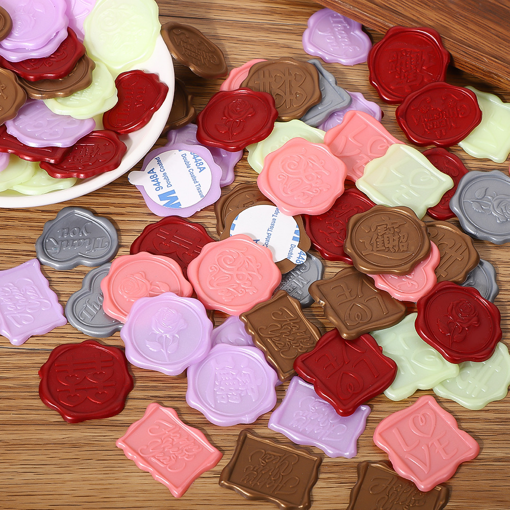 Fire Paint Wax Seal Retro Envelope Seal Sticker High-End Wedding Invitation Invitation Fire Paint Seal Sticker Fire Paint Wax Label