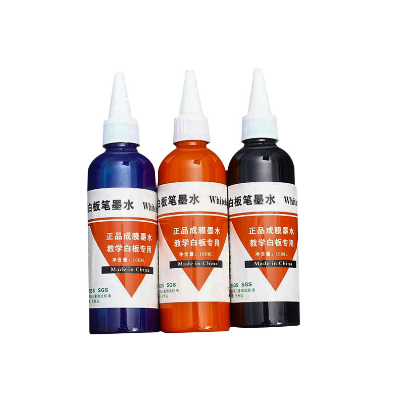 Film-Forming Whiteboard Pen Ink Black 100ml Teaching Blue and Red Water-Based Marker Ink Refill Liquid Wholesale