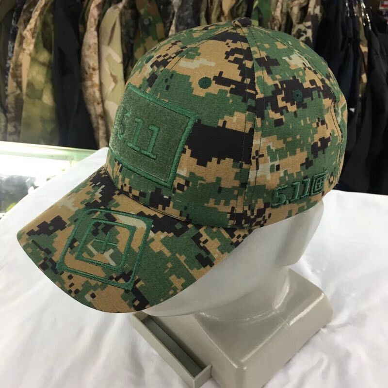 Cross-Border 5.11 Velcro Target Baseball Cap for Men and Women Embroidered Outdoor Tactical Jungle Casual Duck Tongue Military Fan Hat
