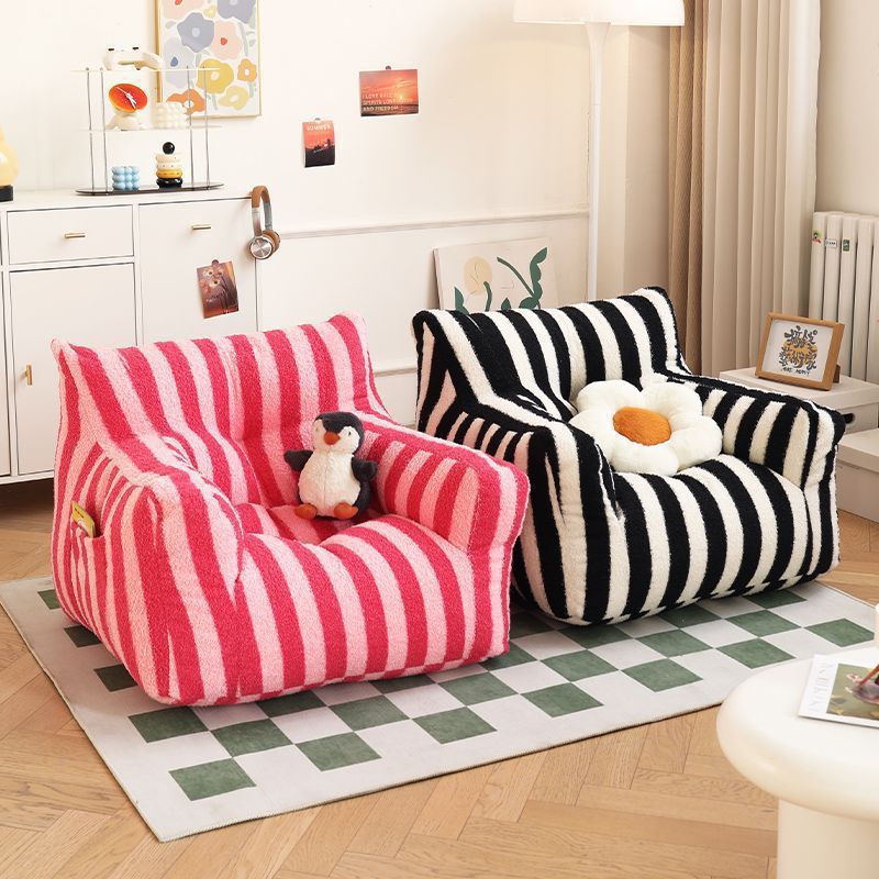 Internet Popular Lazy Sofa Chair Dopamine Children Mini Sofa Baby Reading Corner Cute Small Sofa Cartoon Stripes