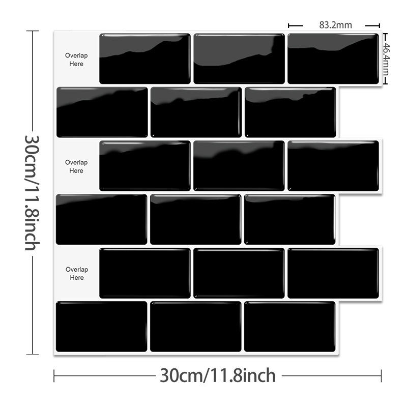 Wall Stickers Customized Bedroom Wall Decoration 3D Stereo Glue Imitation Tile Wall Stickers Self-Adhesive Waterproof, Moisture-Proof and Mildew-Proof Wall Stickers