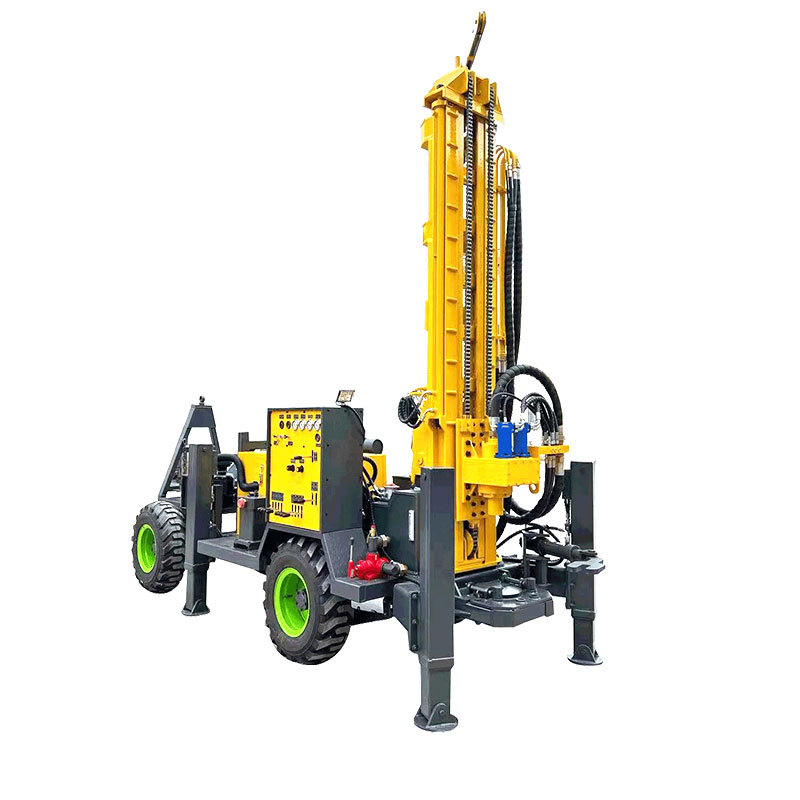 Wheel-Mounted Pneumatic Water Well Drilling Rig, Traction-Type Hydraulic Drilling Rig, Rock Impact Rotary Large Drilling Rig